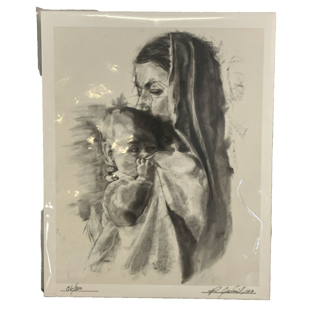 Limited Print 56/300 Artist Signed 8”x10” Mother Baby Rest & Refuge Artist Kyte